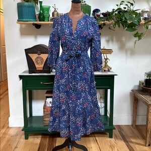 3/4 Sleeve Tiered Midi Dress